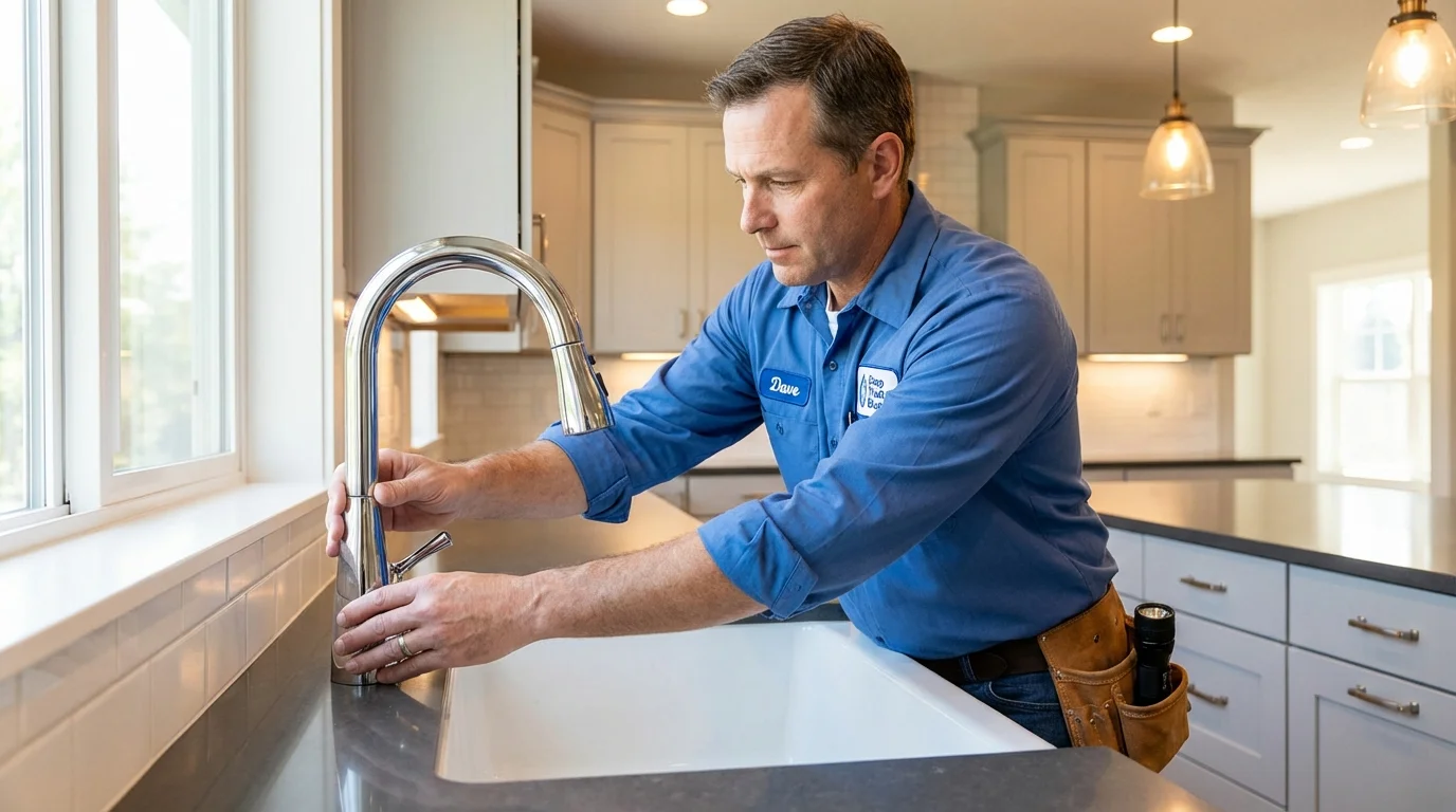 Kitchen faucet installation by Johns Plumbing LLC in Glen Alpine